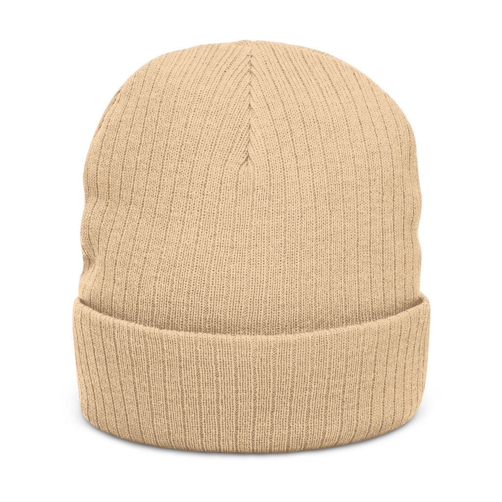 Embroidered Ribbed Beanie — SP Logo Knit Hat